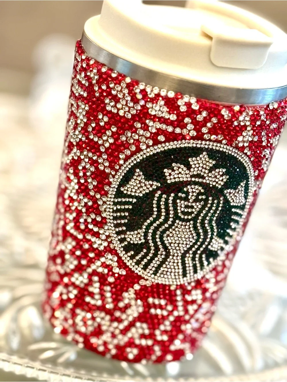 Ideal Gift !Rhinestone Crystal Embellished Temperature Check Tumblr in Beaute